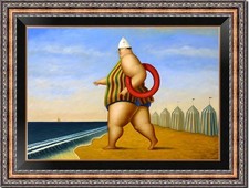 Hand Painted Oil Painting art Fat woman Fernando Botero Style On Canvas 24