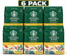 LOT OF 6 Starbucks Veranda Blend, Ground Coffee Blonde Roast 12oz EACH picture