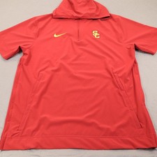 Nike USC Trojans Hot Jacket Mens L Red NCAA Football Hooded 1/4 Zip Tech picture