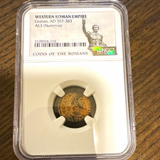 Gratian Western Roman Empire AD 367-383 Bronze AE3 (Nummus) NGC Certified picture