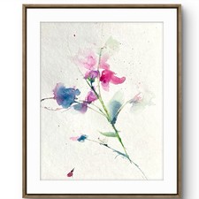TITA PAINTZ Beautiful Watercolor Flowers Minimalist Art Original Painting 9x12 picture