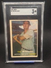 1957 TOPPS #1 TED WILLIAMS RED SOX BASEBALL CARD SGC 3 VG picture