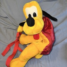 Vintage Disney Pluto Plush Backpack Disneyland Walt Disney World Parks NEW Tags picture