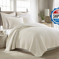 Levtex Home Cross Stitch Reversible Twin XL/Twin Quilt Set (68x86in) 1 Pillow picture