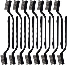 Topbuti 15 Pcs Mini Stainless Steel Wire Brush Set for Cleaning Welding Slag Rus picture