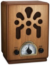 ClearClick Classic Vintage Retro Style Handmade Wooden AM/FM Radio w/ Bluetooth picture