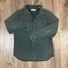 Buck Mason Long Sleeve Button Up Shirt Size Medium Green Utility Pocket picture