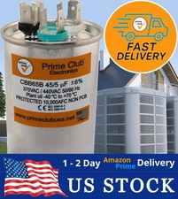 45+5 uF 6% 370V/440VAC Dual Round Capacitor Carrier Lennox Goodman Genteq Capcom picture