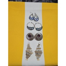 Funky Earrings 4 Pack Set with Blue and Purple Accents picture