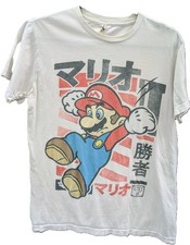 RARE SAMPLE Vintage Super Mario Japanese Graphic T-Shirt Small/Medium picture