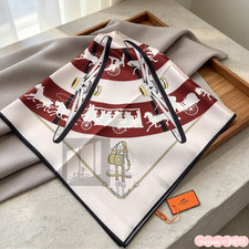 Hermès Vintage Carriage Wheel Print Women Neck Head Wrap 35*35in picture