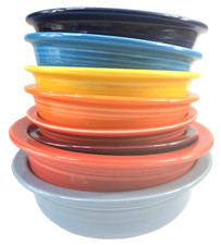 Rare Lot of 8: FIESTAWARE Mixed Colors Medium Bowls Fiesta EUC, 6 & 7 Inch picture