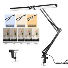 LED Desk Lamp Adjustable Metal Arm with Clamp Eye-Caring Reading Desk Light USB picture