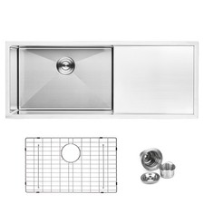 45-inch Undermount Single Bowl Handmade Kitchen Sink with Drainboard picture