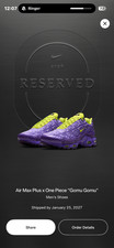 PRE SALE RESERVED Nike x One Piece Air Max Plus TN Gomu Gomu US 12.5 Mens picture