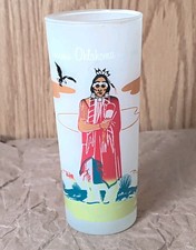 Vintage 50's Famous Oklahoma Indians  Frosted Glass Quanah Parker Comanche picture