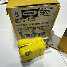 Qty 10 USA MADE Hubbell 5965VY Valise Plug NEMA 5-15P 15A 125V picture