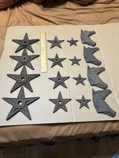 Lot of 16 Vintage Architectural Cast Iron Star Plate Horse Building Salvage Barn picture
