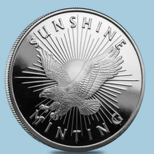 Sunshine Mint Silver Round- Eagle & Sun- .999 Pure Silver Coin picture
