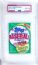 1984 TOPPS BASEBALL WAX PACK - PSA 8 NM-MT PSA ENCASED UNOPENED PACK picture