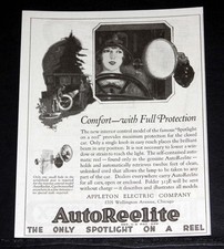 1923 OLD MAGAZINE PRINT AD, APPLETON AUTOREELITE, THE ONLY SPOTLIGHT ON A REEL picture