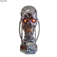 Terminator Arnold T2 T800 1:1 Endoskeleton Skull Bust Statue Resin LED Eyes NEW picture