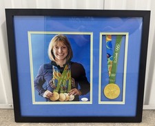TEAM USA KATIE LEDECKY RIO SIGNED 8x10 PHOTO FRAMED W/ REP GOLD MEDAL - JSA CERT picture