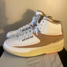 Jordan Air Jordan 2 Mid Top Men’s Leather Sneakers White Tan Pink Gray picture