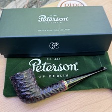 Peterson Emerald Rusticated Dublin (120) P-Lip Tobacco Pipe - New picture