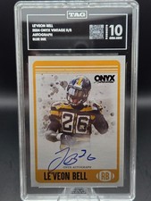 2024 Onyx Vintage Leveon Bell Blue Ink Auto TAG 10 Gem Mint 10 Steelers picture
