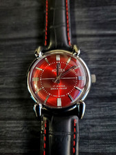 Rare Roamer Brevete Swiss Mens Manual Watch Slv Red Blk✨ picture