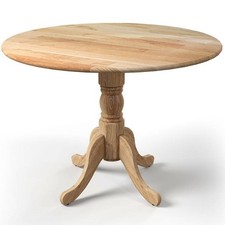 40-inch Round Solid Wood Farmhouse Kitchen Dining Table in Natural Wooden Finish picture