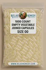 Empty Vegetable Capsules 1000 Count - Size 00 Non-GMO Clear, Joined, VEGETARIAN picture