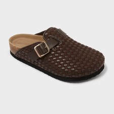 Women's Riley Woven Clogs - Universal Thread Dark Brown picture