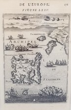 Lemnos Island Map Figure LXXV by Alain Mallet 1683 Original Matted Map picture