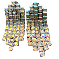 Monet Cascade Waterfall Earrings Clip-on Aurora Borealis Sparkling Party Formal picture