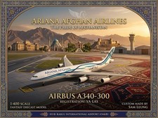JC Wings 1:400 Ariana Afghan Airlines A340-300 YA-LAS Custom Diecast Model picture