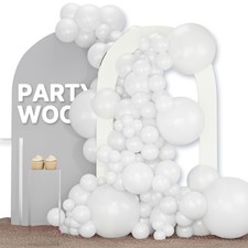 PartyWoo White Balloons 120pcs Matte White Latex Balloons Different Sizes picture
