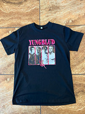 YUNGBLUD Graphic Print Tee Men's L Black Cotton Crew Neck Short Sleeve Jersey picture