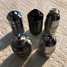 5 Microscope Objective Lenses Nikon and Olympus Super Nice Lot of 5 picture