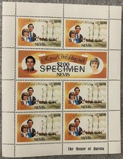 NEVIS - 1981 ROYAL WEDDING - Specimen stamps $2 full page with margins MNH picture