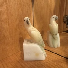 Vintage Hand-Carved Alabaster Parrot from Italy picture