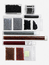 Miyuki Delica & TOHO Japanese Seed Bead Destash Lot – Black and Brown picture
