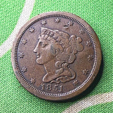 1851 1/2c Half cent, VF details picture