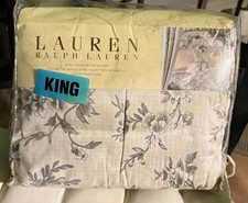 Lauren Ralph Lauren Saint Honore Pagoda King Gray Floral Cotton Duvet 110x96 picture