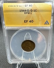 1944-D/D Lincoln Wheat Cent Penny w/ Repunched Mintmark RPM-1 Hard to Find  picture