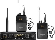 MELONARE Wireless IEM System Stereo/Mono 200ft SD-1-2R | 2 Bodypack Receivers... picture