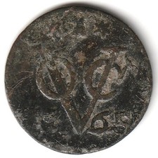 1765 Netherlands East Indies Zeeland VOC Duit Copper Verdigris Free US Shipping picture