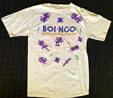 Oingo “Boi-ngo” Boingo Vintage 80s-90s Lizard Print White Crew T Shirt Mens Med picture