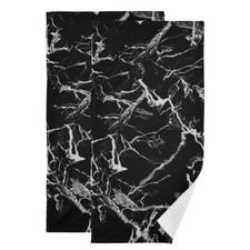 Giwawa Black Marble Hand Towels Black and White Marble Texture Print Bathroom... picture